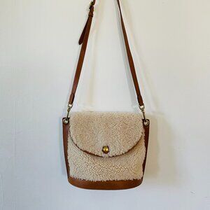 New Shinola Shearling & Leather Crossbody Bag
